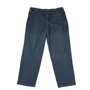 Levis Women's Blue‎ Dark Denim Stretch Jeans Size 42x29 Back Elastic Waistband